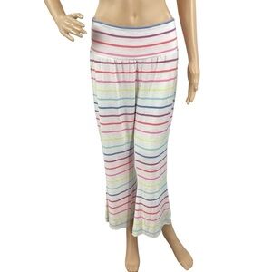 Chaser Rainbow Stripe Lounge Pants White Multicolor Size M
